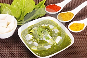 Palak Paneer, popular Indian dish made with spinach