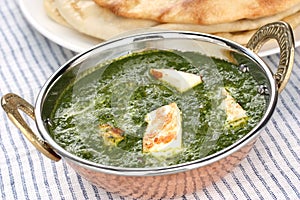 Palak paneer , spinach and cheese curry , indian f photo