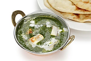 Palak paneer , spinach and cheese curry , indian f