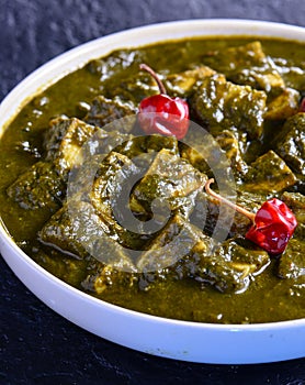 Palak Paneer -Traditional Punjabi vegetarian saag photo