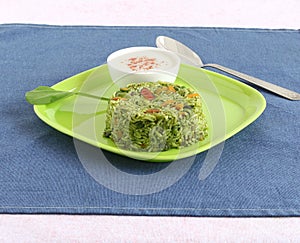 Palak or Spinach Rice Pilaf photo
