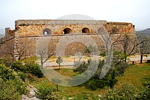 Palamidi Castle on a hill above Nafplio in Greece