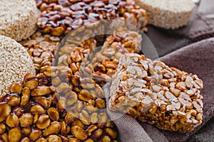 Palanqueta Traditional mexican candy with peanuts crunchy