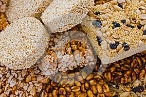 Palanqueta Traditional mexican candy with peanuts crunchy and amaranth seeds