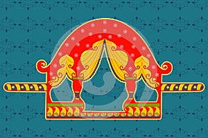 Palanquin in Indian art style
