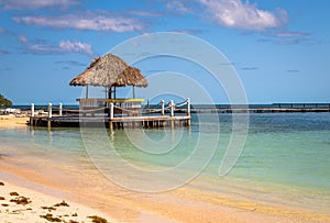 Palapas on the Beach in Belize island