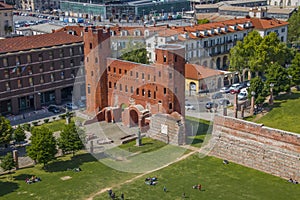 Palatine Gate - The Gate of the Palatine Port - the ancient city gate in Turin