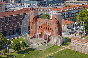 Palatine Gate - The Gate of the Palatine Port - the ancient city gate in Turin