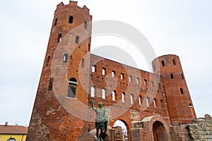 The Palatine Gate, Porta Palatina is a Roman Age city gate in Turin, Italy