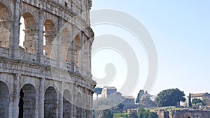 Palatine Hill and the Colosseum. Rome, Italy