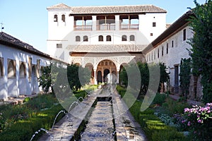 Palatio del Generalife Palace of Alhambra Complex in Granada City. Spain.