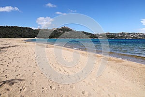 Rocky sea coast of Italy with blue sandy beach. Palau, Province of Sassari in the Italian region Sardinia photo
