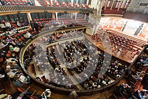 Palau de la Musica Catalana with audience, Spain