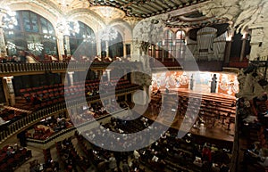 Palau de la Musica Catalana with audience, Spain