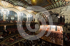 Palau de la Musica Catalana with audience, Spain