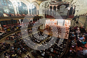 Palau de la Musica Catalana with audience, Spain