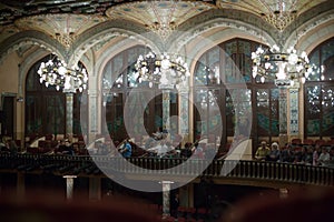 Palau de la Musica Catalana with audience, Spain