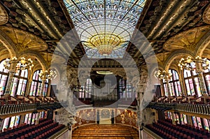 The Palau de la Musica Catalana is a concert hall, built by the architect Lluis Domenech i Montaner, Barcelona, Spain.