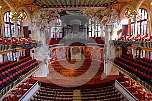 Palau de la Musica Catalana, modernist Concert Hall designed by the architect Lluis Domenech i Montaner in in Barcelona, photo