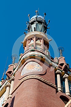 Palau de la musica Catalana tower at Barcelona photo