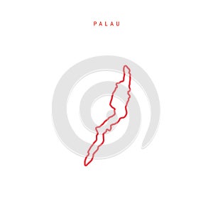 Palau editable outline map. Vector illustration