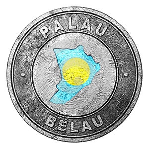 Palau Flag Button with Map