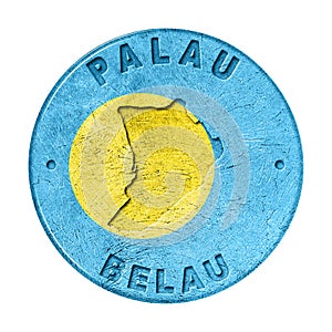 Palau Flag Button with Map