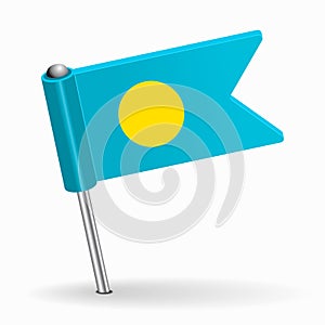 Palau flag map pointer layout. Vector illustration.