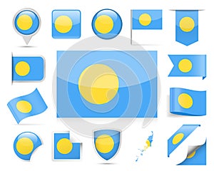 Palau Flag Vector Set