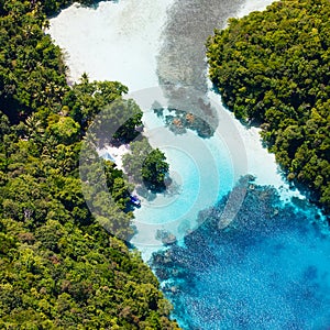 Palau islands from above