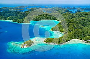 Palau islands from above