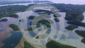 Palau and Koror Island Area with Many Small Islets in Background. Coral Reefs Lagoon in Background I