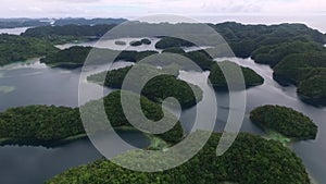 Palau and Koror Island Area with Many Small Islets in Background. Coral Reefs and Lagoon VII