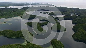 Palau and Koror Island Area with Many Small Islets in Background. Coral Reefs and Lagoon XIV