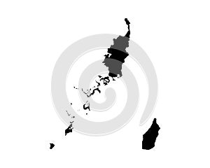 Palau Map. Palauan Country Map. Black and White National Nation Geography Outline Border Boundary Territory Shape Vector Illustrat