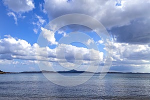 Clouds on the sea near Palau Olbia-Tempio, Sardinia, Italy photo