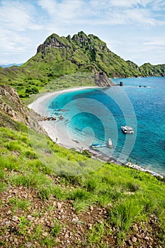 Palau Padar bay vertical in Komodo National Park , Flores, Indonesia