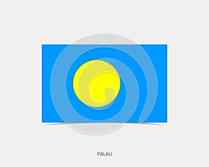 Palau Rectangle flag icon with shadow