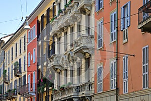 Palazzi storici colorati di Milano photo