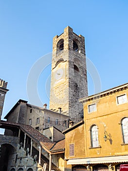 Palazzo del Podesta and Campanone in Bergamo