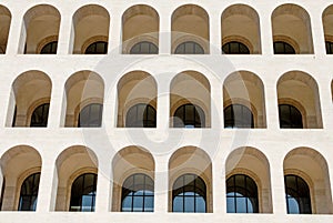 The Palazzo della CiviltÃ  Italiana in Eur district in Rome, Italy