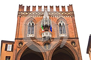 Palazzo della Mercanzia, medieval customs office at downtown of Bologna,Italy photo