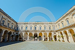 Palazzo palazzo dei Celestini (Celestines Palace) in the old baroque town. Apulia region. photo