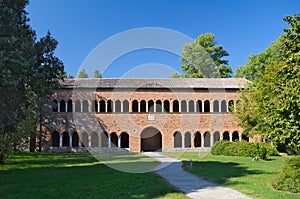 Palazzo della Ragione building next to the Pomposa Abbey Monastery photo