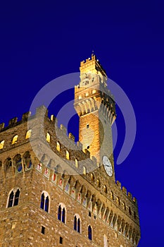 Palazzo della Signoria in the evening , Florence