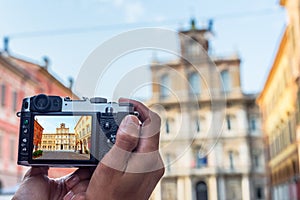 Palazzo Ducale in Piazza Roma of Modena. Italy.