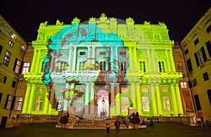 Palazzo Ducale, show dedicated to Andy Warhol event exposure in Genoa, Italy.