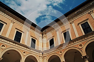 Palazzo Ducale, world heritage monument of Urbino city, Italy