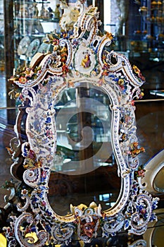 Turin Porcelain Mirror used by queen Palazzo Madama