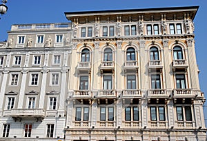 Palazzo model heads in Trieste, Friuli Venezia Giulia (Italy)
